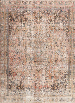 Machine Washable Traditional Orange Salmon Pink Rug, wshtr3871