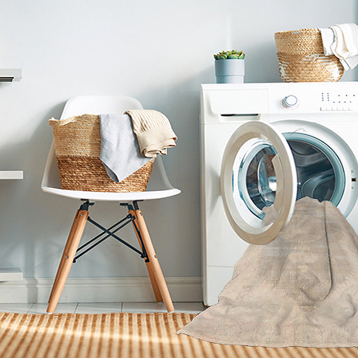 Machine Washable Traditional Brown Rug in a Washing Machine, wshtr3872