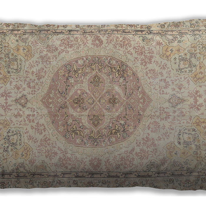 Traditional Classic Rectangular Deep Peach Orange Lumbar Throw Pillow, 13 inch by 19 inch, lbtr3873