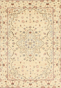 Machine Washable Traditional Sun Yellow Rug, wshtr3875