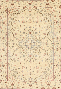 Machine Washable Traditional Sun Yellow Rug, wshtr3875