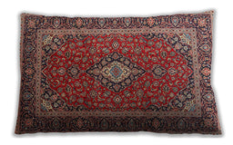 Traditional Classic Rectangular Saffron Red Lumbar Throw Pillow, 13 inch by 19 inch, lbtr3876