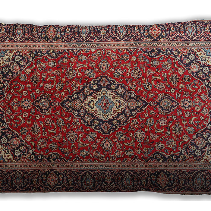 Traditional Classic Rectangular Saffron Red Lumbar Throw Pillow, 13 inch by 19 inch, lbtr3876