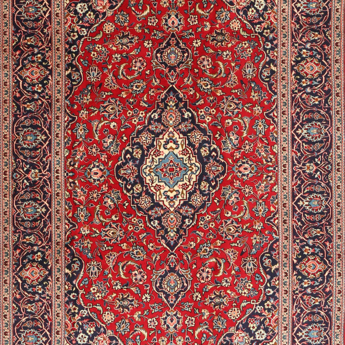 Traditional Saffron Red Medallion Rug, tr3876