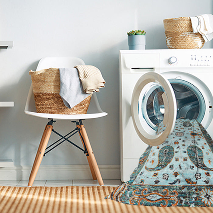 Machine Washable Traditional Sandstone Brown Rug in a Washing Machine, wshtr3877