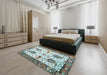 Traditional Sandstone Brown Persian Rug in a Bedroom, tr3877