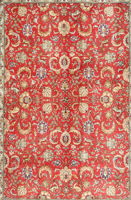 Machine Washable Traditional Neon Red Rug, wshtr3878