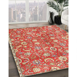 Machine Washable Traditional Neon Red Rug in a Family Room, wshtr3878