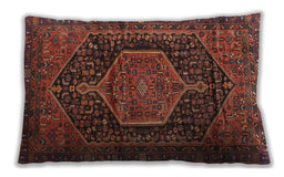 Traditional Classic Rectangular Saffron Red Lumbar Throw Pillow, 13 inch by 19 inch, lbtr3879