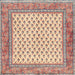 Square Traditional Copper Red Pink Persian Rug, tr3883