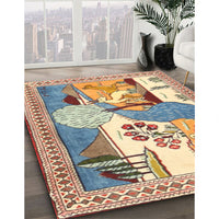 Traditional Gold Brown Animal Rug, tr3885