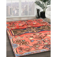 Traditional Sunrise Orange Animal Rug, tr3886