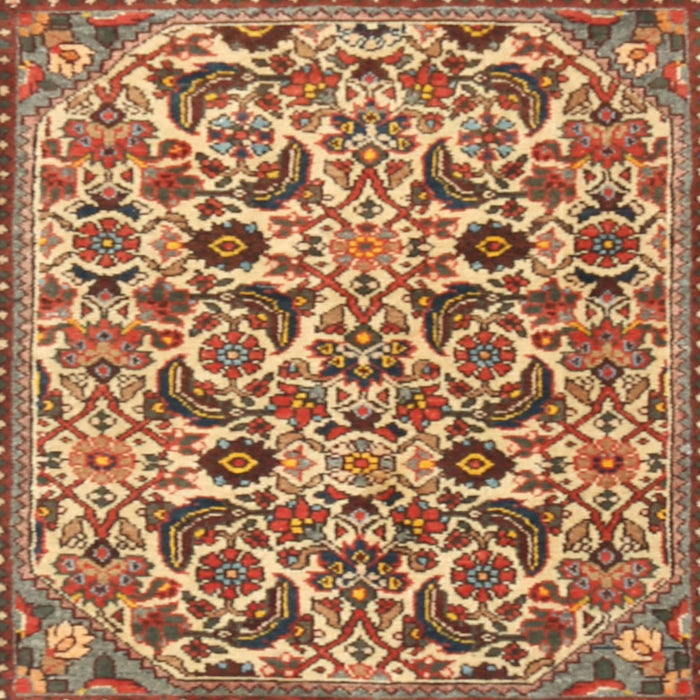 Square Traditional Mahogany Brown Persian Rug, tr3887