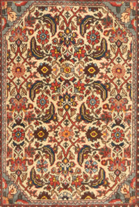 Machine Washable Traditional Mahogany Brown Rug, wshtr3887