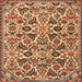 Round Machine Washable Traditional Mahogany Brown Rug, wshtr3887