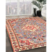 Traditional Orange Medallion Rug in Family Room, tr3889