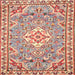 Square Traditional Orange Medallion Rug, tr3889