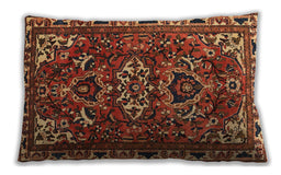Traditional Classic Rectangular Saffron Red Lumbar Throw Pillow, 13 inch by 19 inch, lbtr388