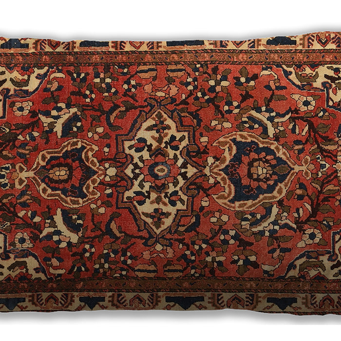 Traditional Classic Rectangular Saffron Red Lumbar Throw Pillow, 13 inch by 19 inch, lbtr388