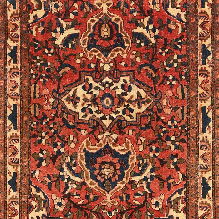 Machine Washable Traditional Saffron Red Rug, wshtr388