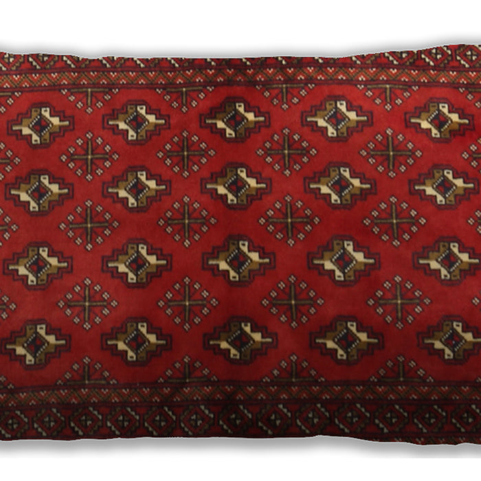 Traditional Classic Rectangular Brown Red Lumbar Throw Pillow, 13 inch by 19 inch, lbtr3892