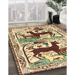 Machine Washable Traditional Sienna Brown Rug in a Family Room, wshtr3893