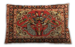 Traditional Classic Rectangular Tomato Red Lumbar Throw Pillow, 13 inch by 19 inch, lbtr3894