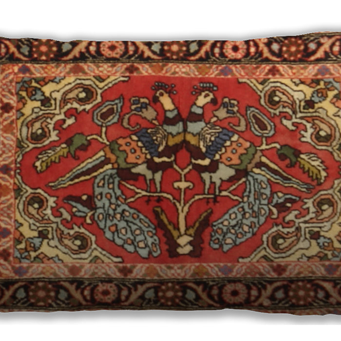 Traditional Classic Rectangular Tomato Red Lumbar Throw Pillow, 13 inch by 19 inch, lbtr3894