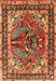 Machine Washable Traditional Tomato Red Rug, wshtr3894