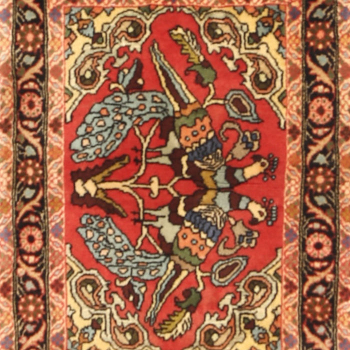 Machine Washable Traditional Tomato Red Rug, wshtr3894