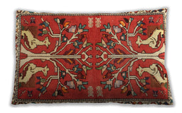 Traditional Classic Rectangular Red Lumbar Throw Pillow, 13 inch by 19 inch, lbtr3895