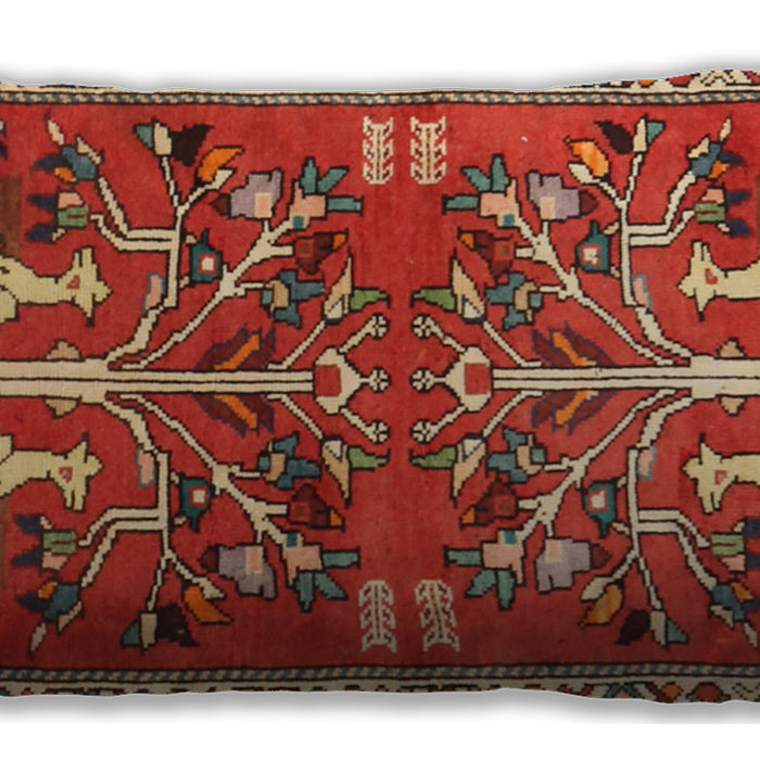 Traditional Classic Rectangular Red Lumbar Throw Pillow, 13 inch by 19 inch, lbtr3895