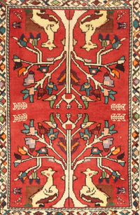 Machine Washable Traditional Red Rug, wshtr3895