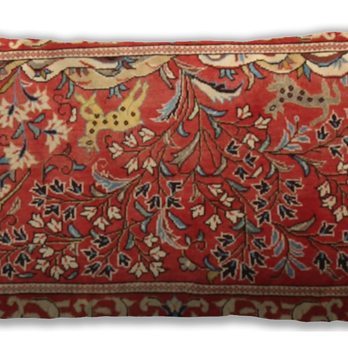 Traditional Classic Rectangular Neon Red Lumbar Throw Pillow, 13 inch by 19 inch, lbtr3896