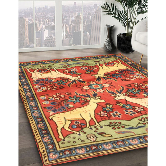 Machine Washable Traditional Metallic Gold Rug in a Family Room, wshtr3897