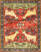 Machine Washable Traditional Metallic Gold Rug, wshtr3897