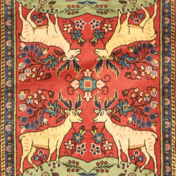 Traditional Metallic Gold Animal Rug, tr3897