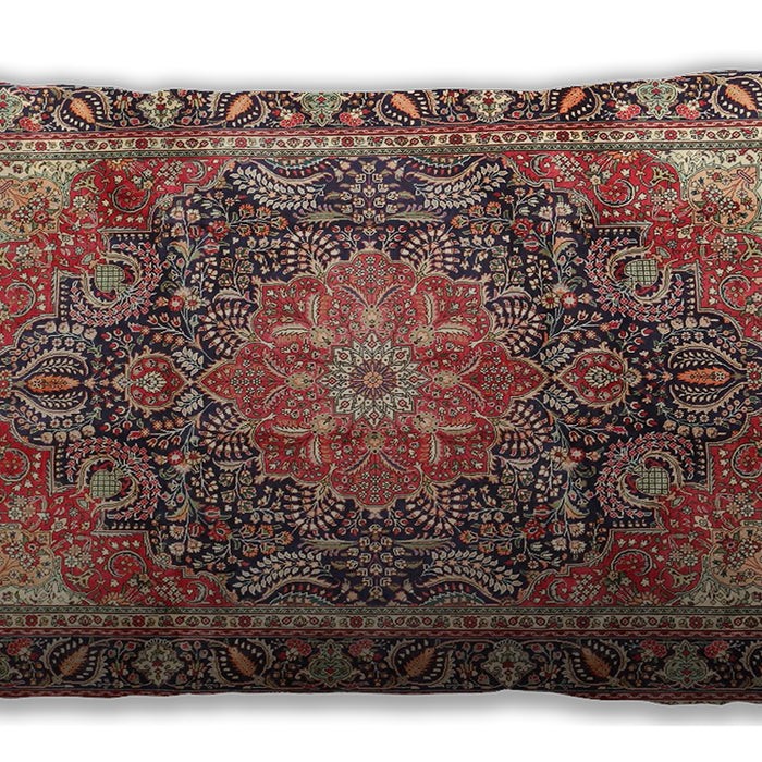 Traditional Classic Rectangular Saffron Red Lumbar Throw Pillow, 13 inch by 19 inch, lbtr3899