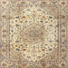 Round Machine Washable Traditional Brown Gold Rug, wshtr3900