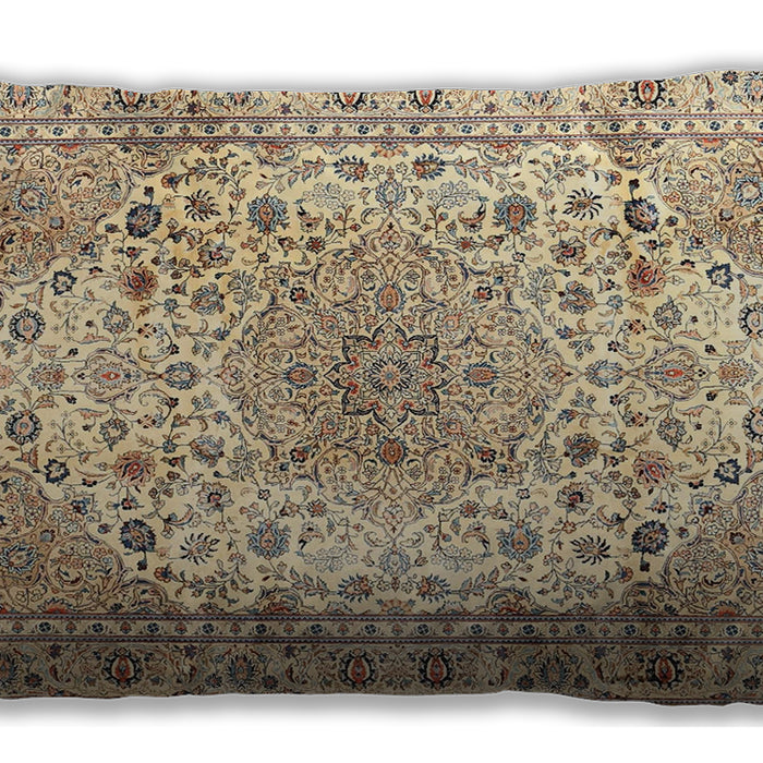 Traditional Classic Rectangular Brown Gold Lumbar Throw Pillow, 13 inch by 19 inch, lbtr3900