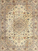 Traditional Brown Gold Medallion Rug, tr3900