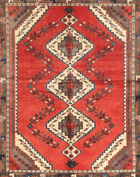 Machine Washable Traditional Orange Brown Rug, wshtr3902