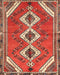 Machine Washable Traditional Orange Brown Rug, wshtr3902