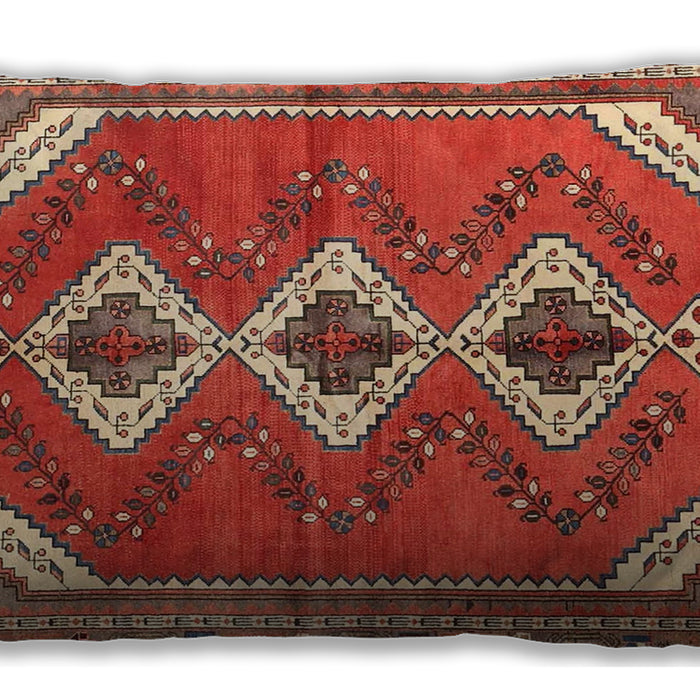 Traditional Classic Rectangular Orange Brown Lumbar Throw Pillow, 13 inch by 19 inch, lbtr3902
