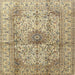 Square Traditional Brown Medallion Rug, tr3905