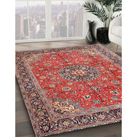 Traditional Fire Brick Red Medallion Rug, tr3906