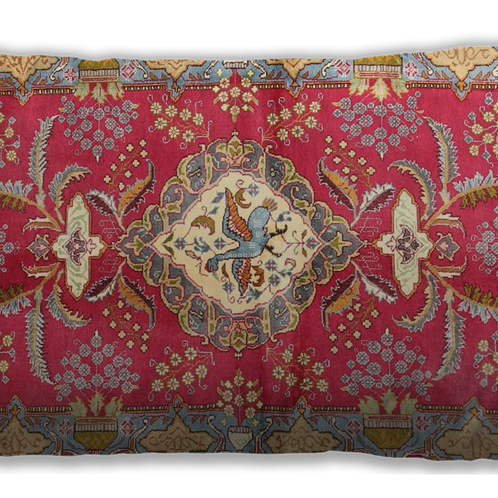 Traditional Classic Rectangular Crimson Red Lumbar Throw Pillow, 13 inch by 19 inch, lbtr3908
