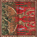 Square Traditional Red Animal Rug, tr390