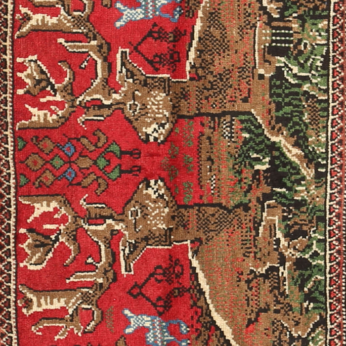 Machine Washable Traditional Tomato Red Rug, wshtr390