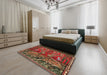 Traditional Red Animal Rug in a Bedroom, tr390